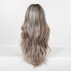 European And American Wind Gradual Change Gray Gold Long Curly Hair Wig Air Bangs Big Waves Natural Realistic Chemical Fiber Full Head Cover