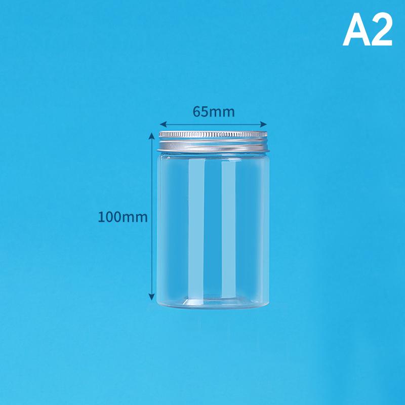 Aluminium-Verpackungsflasche Haustier Klar Leere Versiegelte Flasche Runder Eimer Lagerung Keksglas Lebensmittelqualität Versiegelte Dosen Behälter Tank