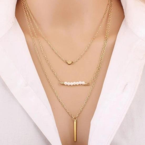 

Женское 3-слойное колье-колье, длинное ожерелье из искусственного жемчуга с блестками, короткое ожерелье, регулируемая удлинительная цепочка, ожерелье, ювелирное изделие, подарок