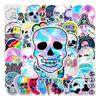 50 Skull Doodle Personality Trend Laser Gulle Card DIY Skateboard Water Cup Suitcase Sticker Waterproof