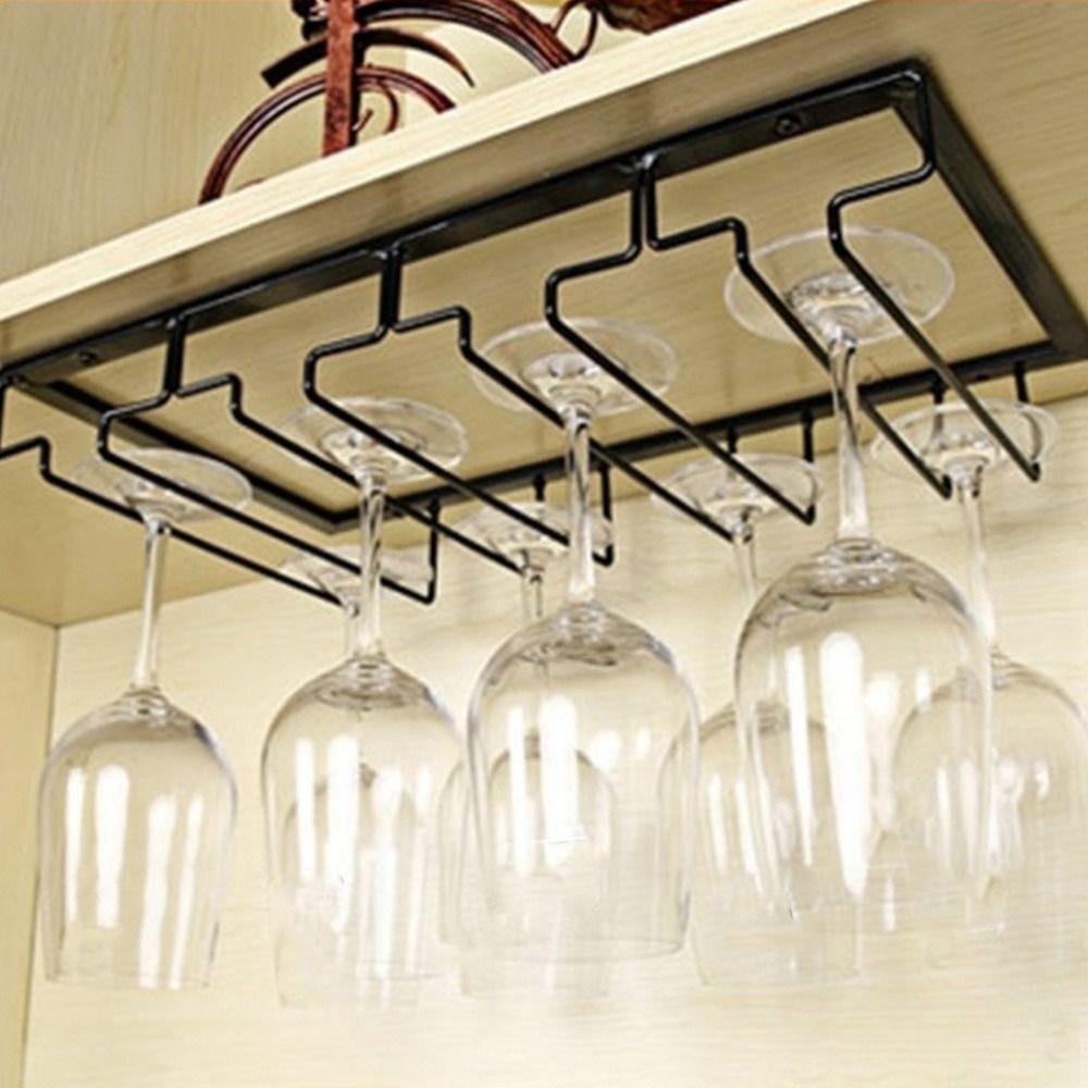 Black Wall Hanging Wine Glass Holder Iron Art Goblet Storage Rack  Glass Display