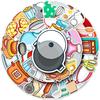 Daily Kitchen Stickers,50pcs Baking Stickers,Kitchen Sticker, Pot Sticker,for Water Bottle,Waterproof Vinyl for Laptop Computer Phone Bumper