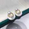 Natural Freshwater Pearl Earrings for Women, with a Simple and High-end Feel. Natural Seashells, Exquisite and Fashionable Pearl Earrings