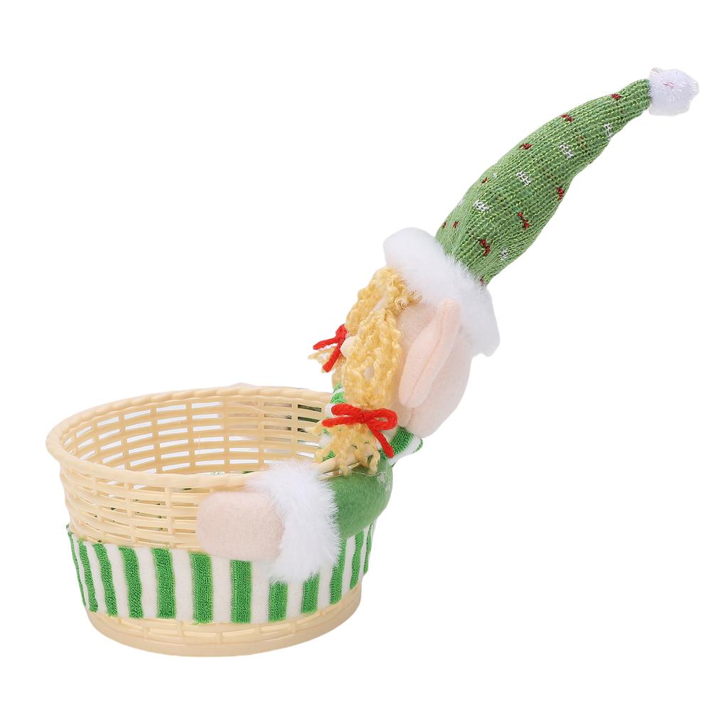 Xmas Basket Dish Bowl Xmas Snack Dried Fruits Nuts Storage Holder for Table Desk Decoration
