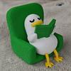 1/2Pcs Reading Book Lying Duck Figurine 3D Printed Holding Heart Sofa Duck Statue Sculpture Desktop Ornament Gift for Holiday Birthday Christmas