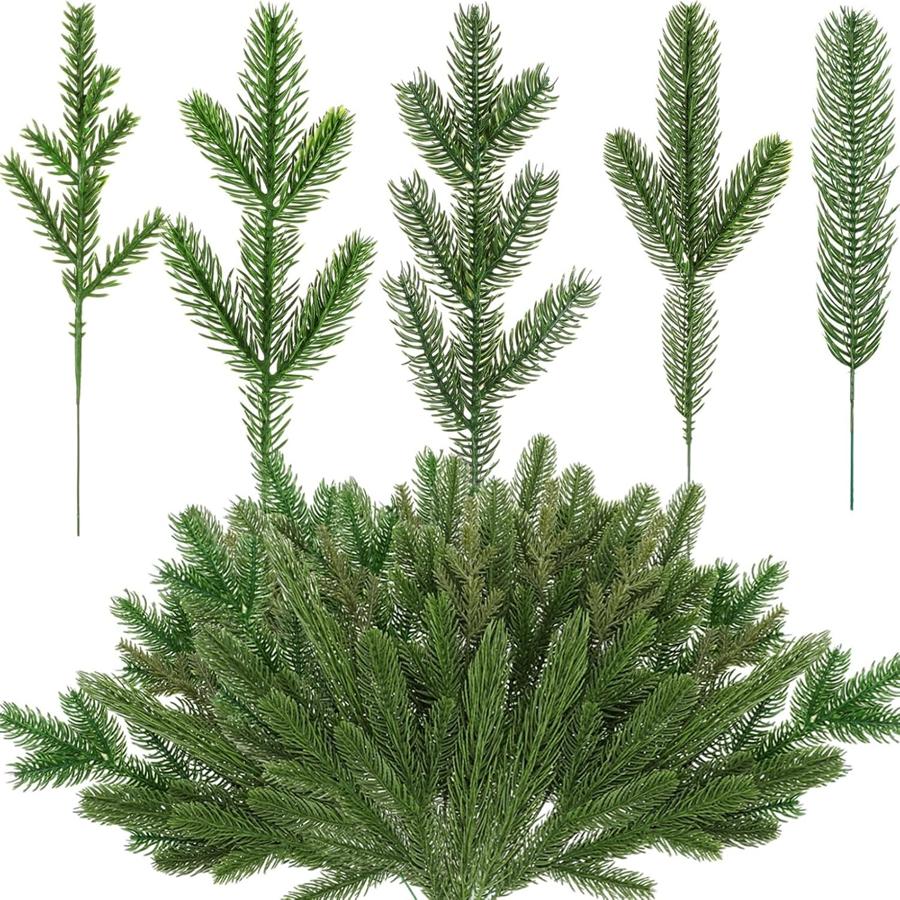 50/100pcs Artificial Plants Christmas Tree Home Room Decorations Accessory Wedding Outdoor Yard Garden Decorative Flowers Wreath