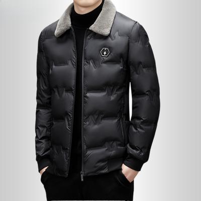 Winter Men's Cotton Clothes Graphene Thermal Heating Body Short Lapel Light Business Cotton-padded Clothes