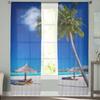 Palm Trees At The Beach Sheer Curtains For Living Room Kids Bedroom Tulle Curtains Kitchen Window Treatment Drapes