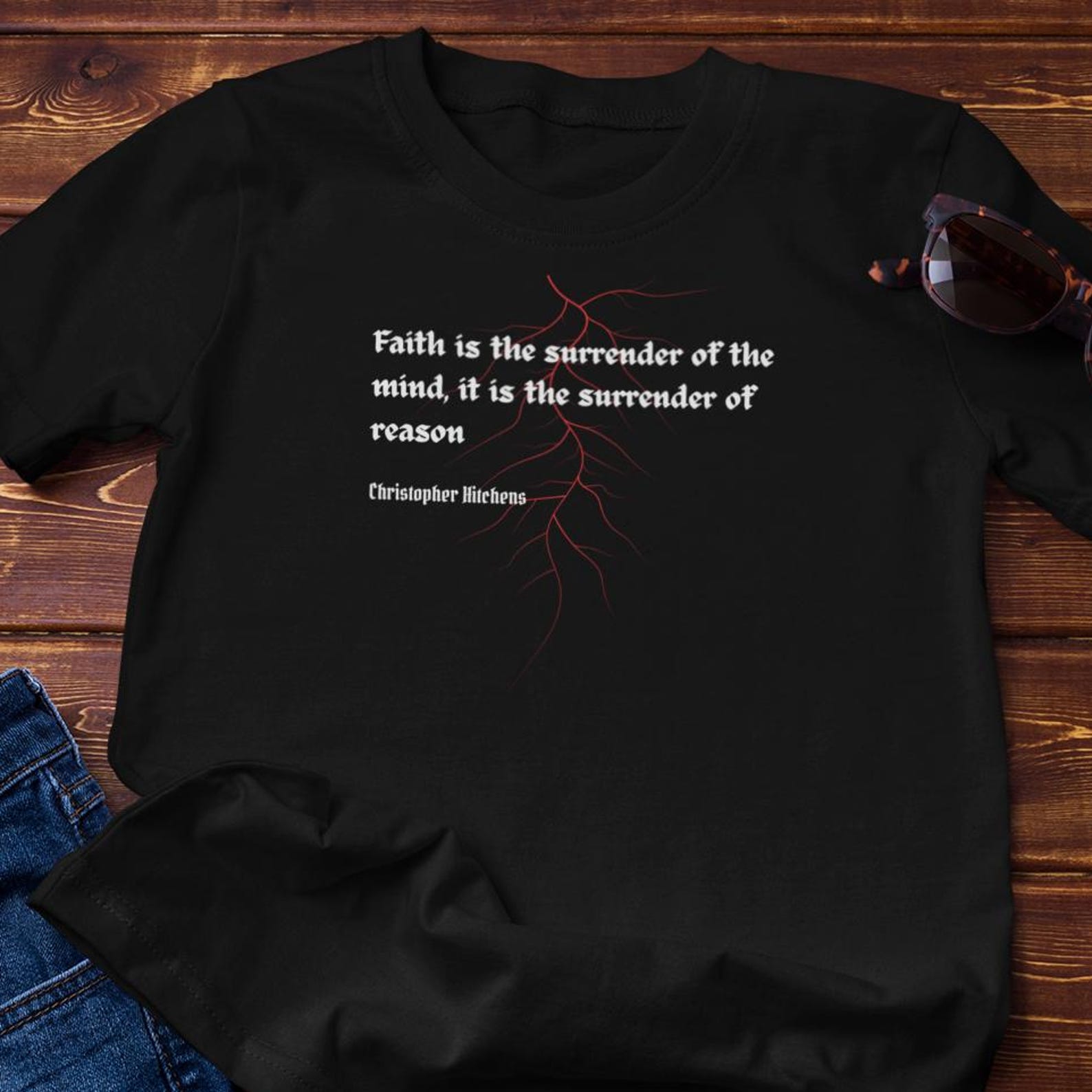 Atheist TShirt - Christopher Hitchens Quote | Cotton Tee 2XL
