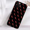 Pattern Red Chilli Pepper Phone Case For iPhone 16,15,14,13,12,11 Plus,Pro Max,XS,X,XR,SE,Mini,8,7 Soft Silicone Black Cover