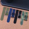 Bracelet de montre en nylon ultra fin doux respirant Grande taille 22 mm 23 24 mm 26 mm Vert armée bleu camouflage Bracelet pour poignet d'homme