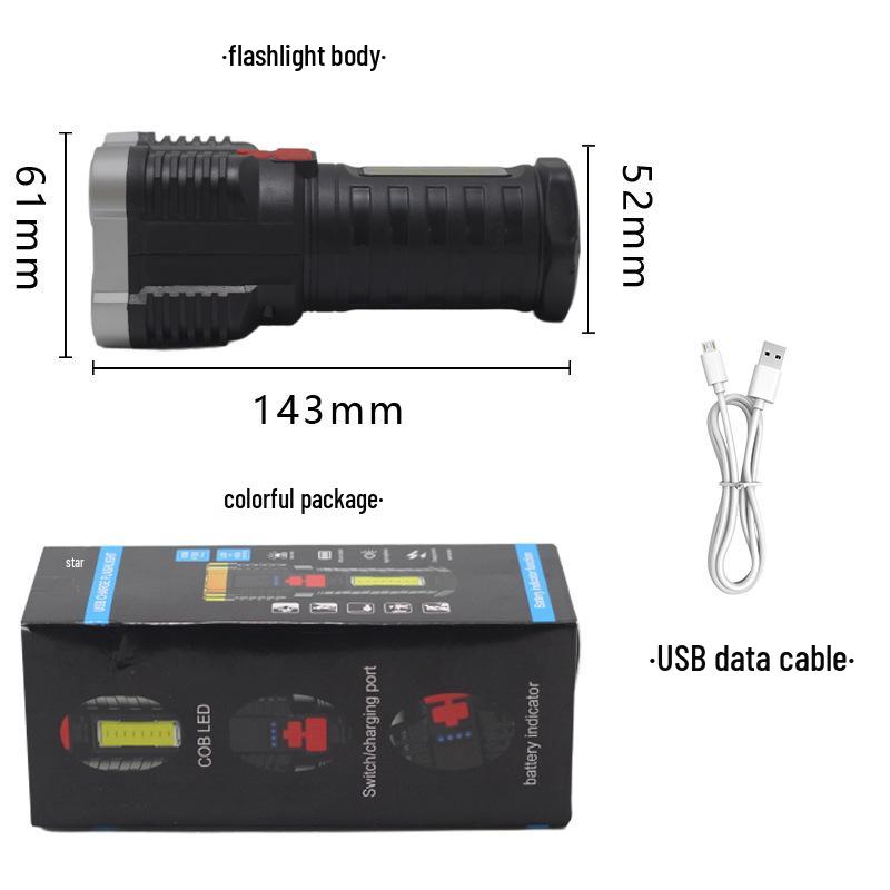 Rechargeable Zoom Flashlight with Digital Display and Long Battery Life - Super Bright Far and Near Outdoor Lighting