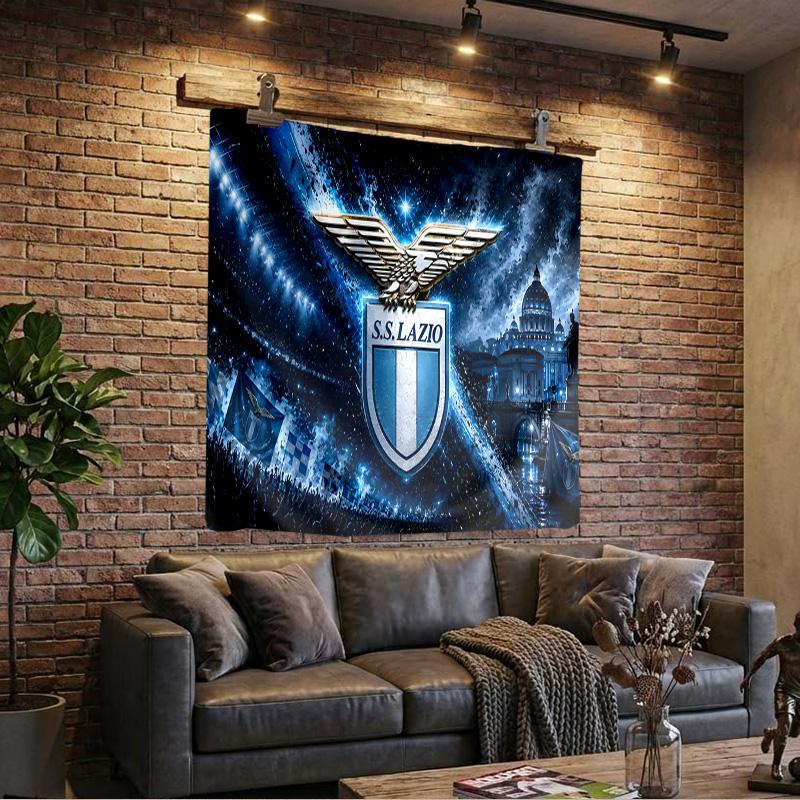 Lazio Football Club Emblem Tapestry Playroom Tapestry, Accessories for Bedroom,Livingroom, Dormitory Room Wall Decor Fan Birthday Gifts