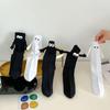1 paio di calzini per coppie alla moda, divertenti, creativi, per attrazione magnetica, mani, occhi di cartone animato bianco nero, calzini per coppie mano nella mano