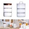 3 Tier Glass Food Jar Glass Storage Container for Candy Dining Room