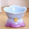 Ceramic Cat Bowl Flower Shape Dog Food Feeding Basin Multi-use Pet Drinking Feeder  Neck Protection