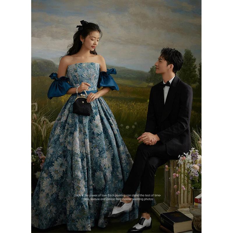 Evening dress high-end women's high-end sense birthday party temperament princess dress bar mitzvah dress piano vocal art test