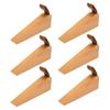 6pcs Compact Design Wooden Door Stopper Leather Strap Security Door Wedge  Apartment Use