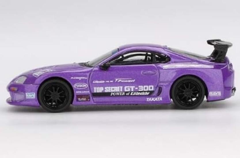 Sunrich MINI GT Toyota Supra Top Secret Purple Finished Model 1/64 (A80) GT-300 (Left-Hand Drive) MGT01067-L