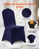 50 Pcs Navy Blue Chair Covers, Polyester Spandex Chair Cover, Stretch Slipcovers for Wedding Party Dining Banquet Flat-Front Chair Covers, Fits Chair
