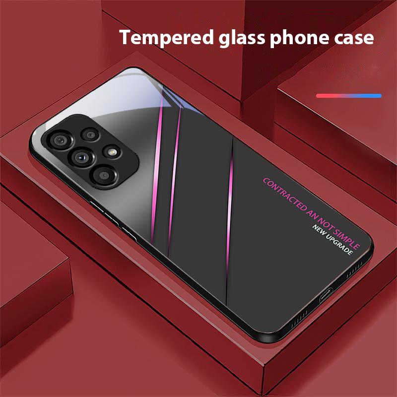 Crăpătură Roșie Gradient Pentru Samsung Galaxy S 8 9 10 20 Plus 21 FE 22 23 24 Ultra S7 Edge Carcasă Telefon din Sticlă Călită Neagră Carcasă Dură