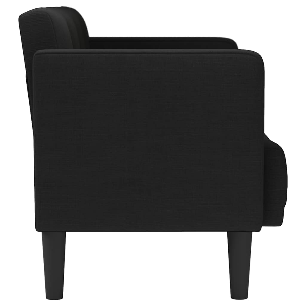 Two Seater Sofa Black 111 cm Fabric