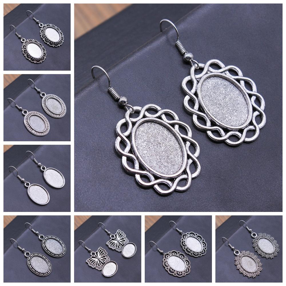 Fit 13x18mm Cabochons Oval Blank Setting Bezel Blank Cabochon Earring Base For DIY Earring Making