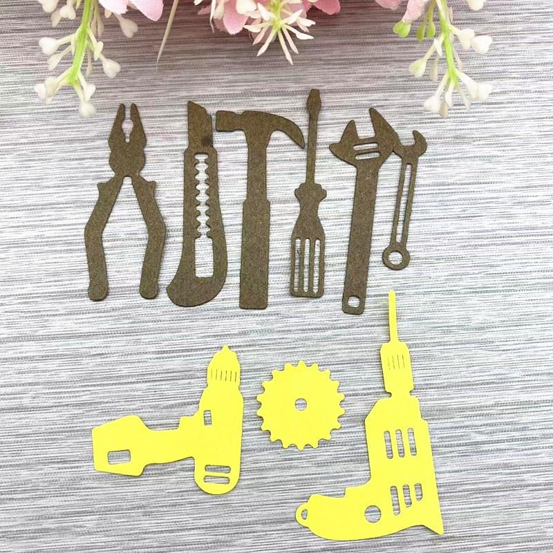 2pc DIY Schraubenschlüssel Hammer Zangen Schraubendreher Pistole Bohrer Utility Messer Papier Handwerk Sterben Werkzeug Kombination Schneiden Stirbt