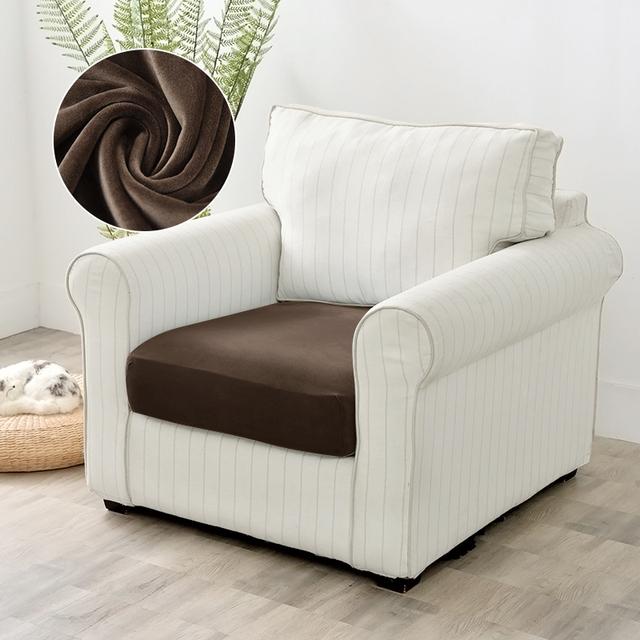 

Бархатные чехлы на диванные подушки, эластичные чехлы для кресел и стульев, однотонные мягкие чехлы на сиденья, толстые защитные чехлы для мебели для домашних животных и детей Normal Size (S)-1pc коричневый