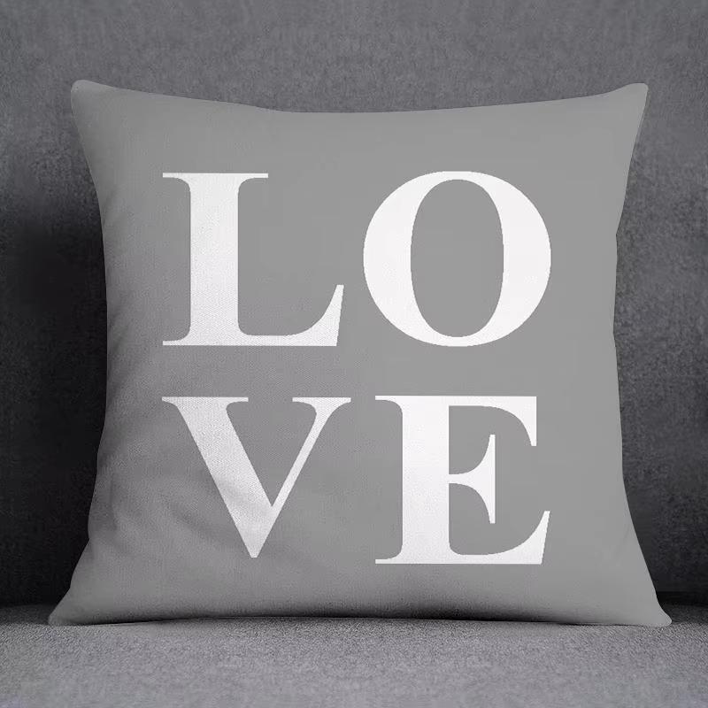 Double Sided Geometric Pillow Cover Minimalist Theme Party Decoration with Gray White Design for Modern Events
