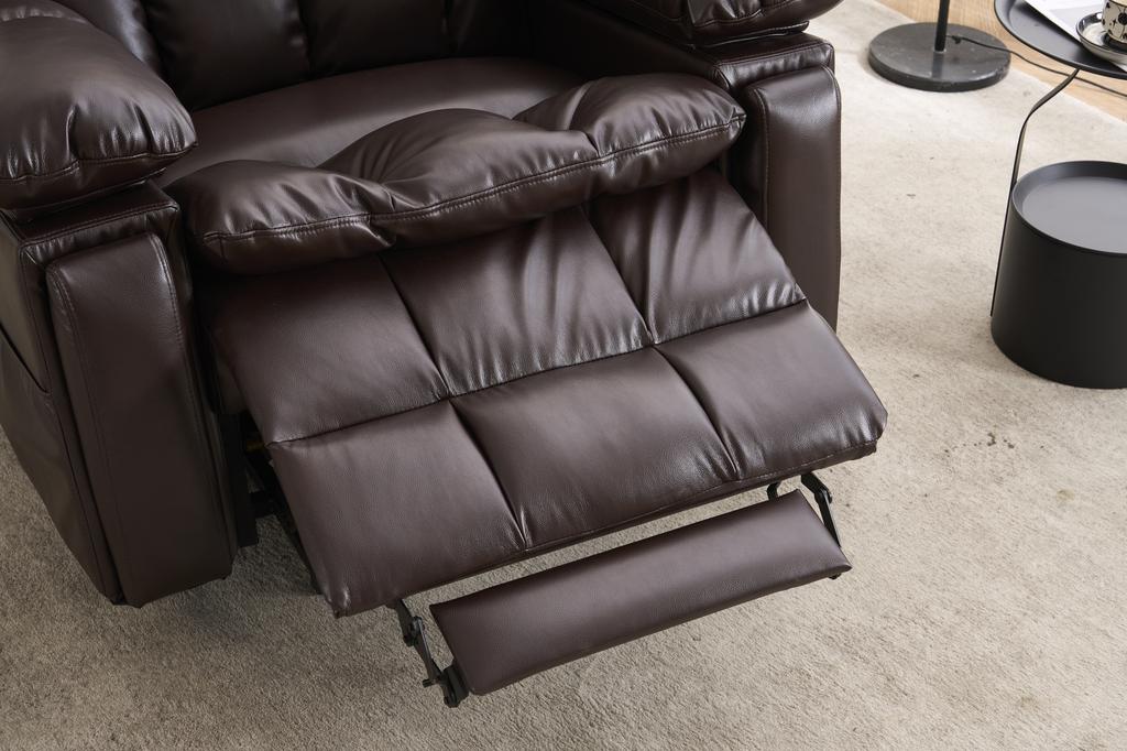 Two-Motor Electrically Adjustable TV Armchair, Relax Chair with Stand-Up Assist, Reclining Function, Multifunctional Single Sofa (Large Brown)
