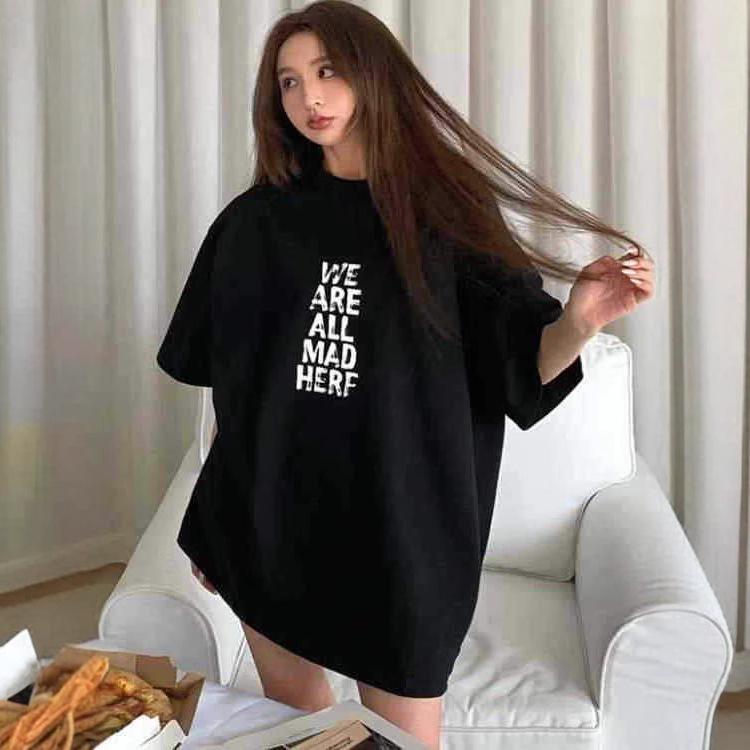 Plus Size Korean Style Loose Fit Summer T-Shirt for Women