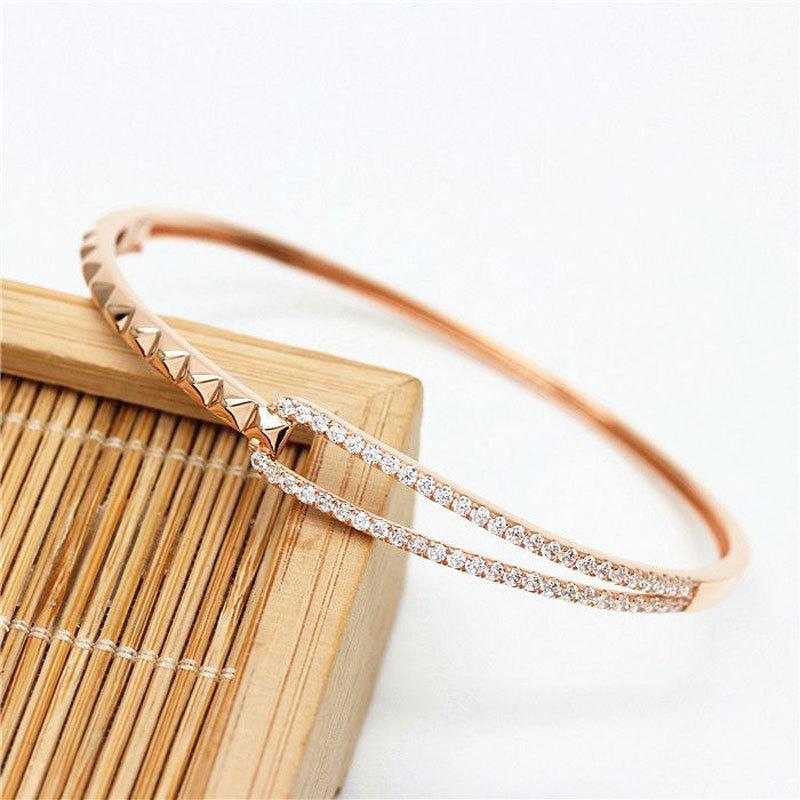 Purple Gold Bracelet Classic Fashion Inlaid Zircon Bracelet Rose Gold Plated Colored Gold Jewelry