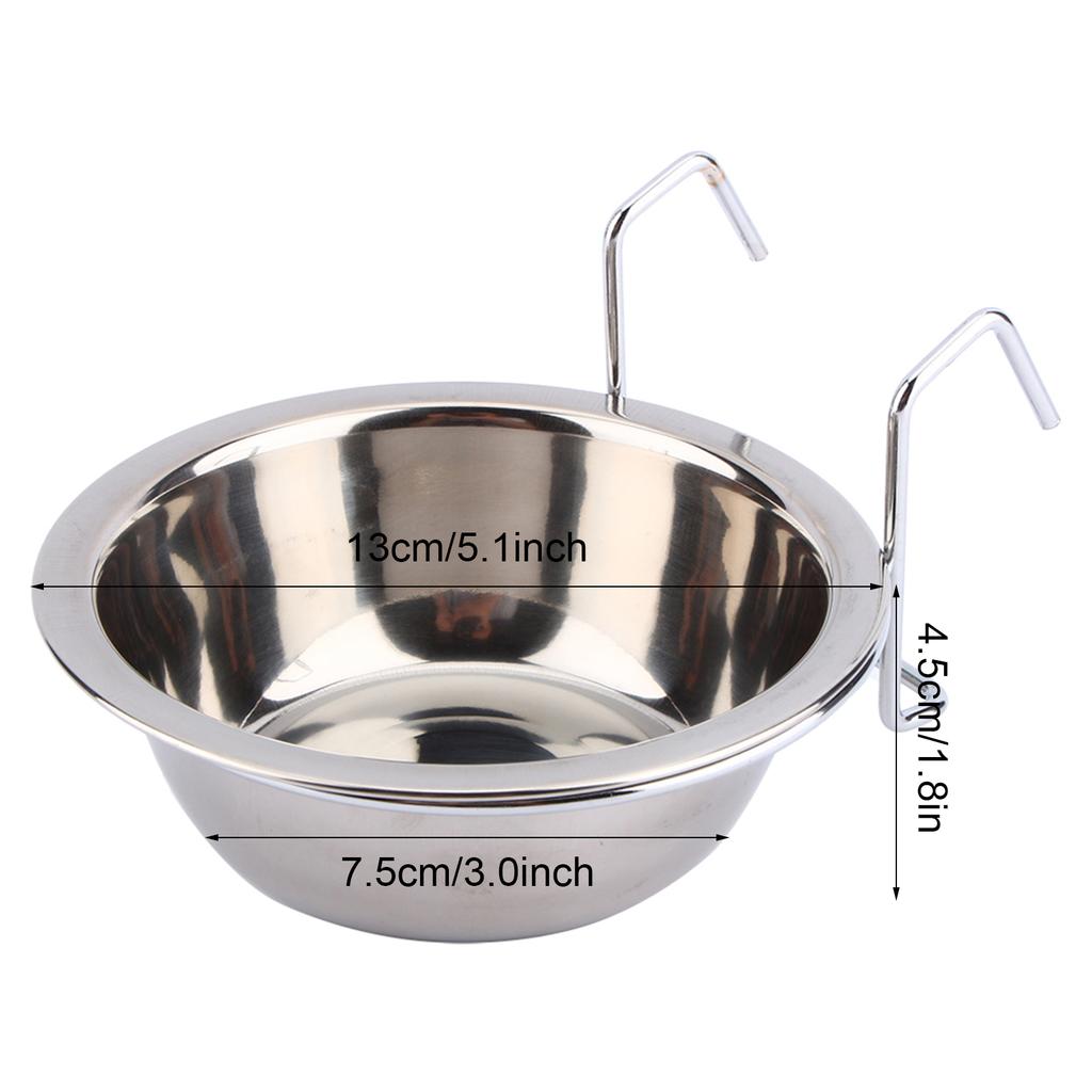 Hanging Bowl, Pet Dinner Water Bowl Water Food Eater for Cat Dog Bird with Hanger, M Size, Easy to Adjust and Remove,