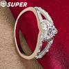 925 Sterlingsølv Elegant Heart AAA Zircon Ring Klassiske smykker