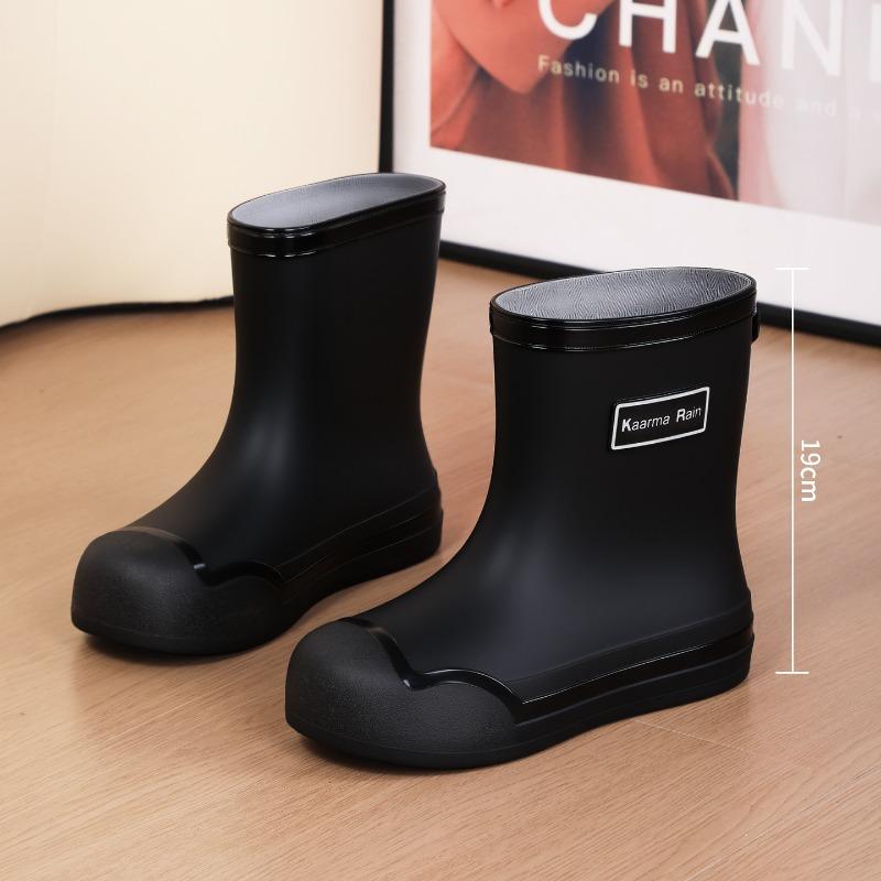 

Rain shoes women s medium tube adult soft fashion water shoes waterproof and non-slip velvet lightweight wear-resistant rain boots closed 35