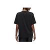 Jordan Logo Graphic Ribbed Crew Neck Loose Short Sleeve T-Shirt Women tops Black FD7244-010