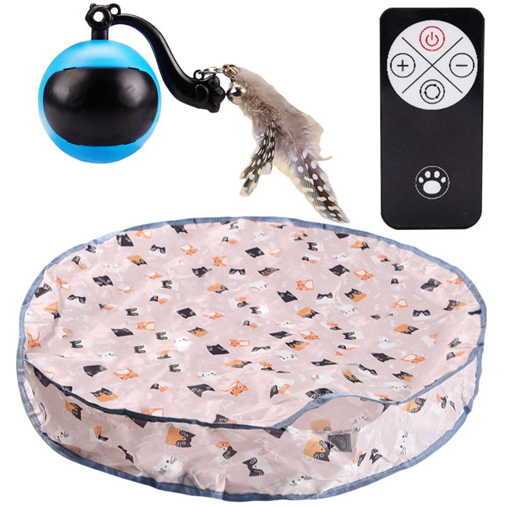 Interactive Cat Toys Ball Fast Rolling In Pouch Automatic Rolling Ball Anti-Depression Pet Toy for Indoor Cat Kitten