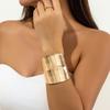 Salircon Vintage Asymmetric Wide Cuff Open Bangles Punk Aesthetics Adjustable Bracelet Women's Fashion Statement Party Jewelry