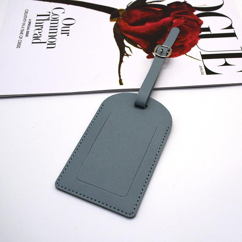 Customizable PU Leather Luggage Tag with Hardware Buckle & Signature Paper