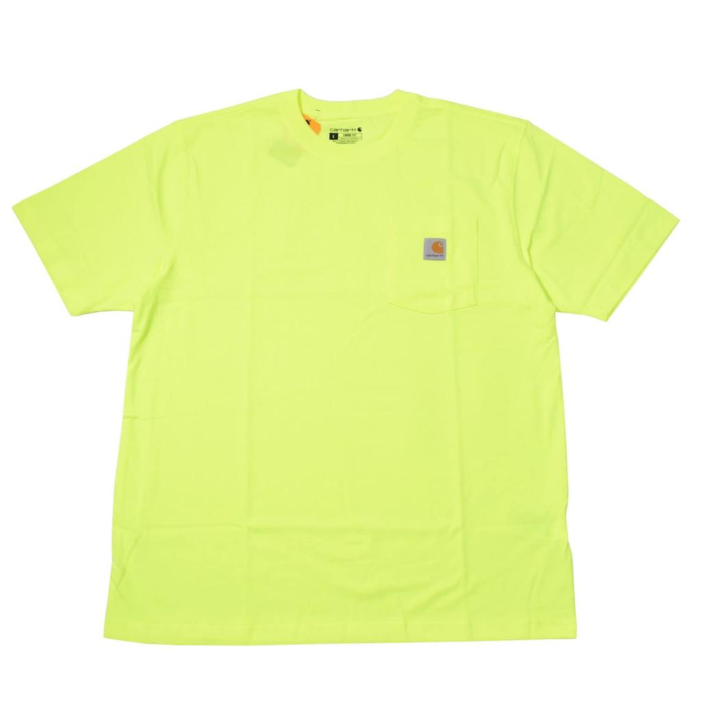 Large Short Chest Lime L [Carhartt] Men's T-shirt, Size, Sleeve, Pocket, [Product]