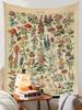 VIKAMA Frenchstyle Plant Picture Book Tapestry Vintage Flower Wall Tapestry Bedroom Study Café Decoration