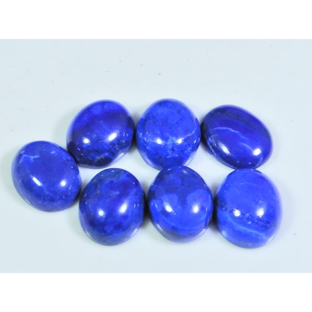 10X12MM Natural Lapis Lazuli Oval Cabochon Loose Gemstone 7Pcs Lot 32Cts. A-476