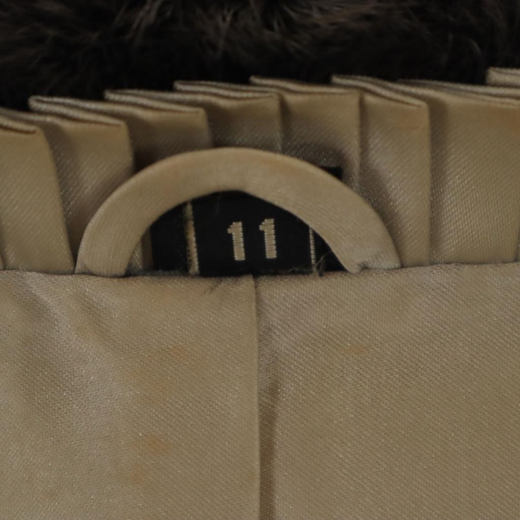 SAGA MINK Zip Up Fur Coat 11 Charcoal Gray Women Used