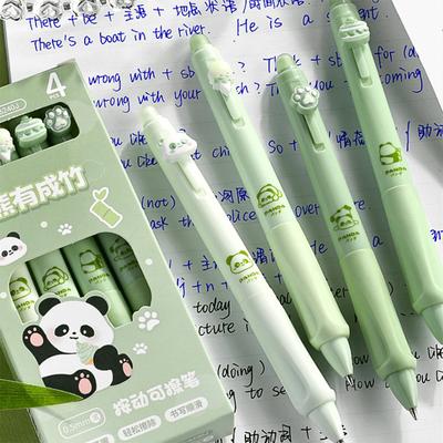 4Pcs/Box 0.5Mm Cartoon Cute Erasable Gel Pen Creative Aesthetic Thermal Eraser Pen Black Blue Ink School Supplies Stationery