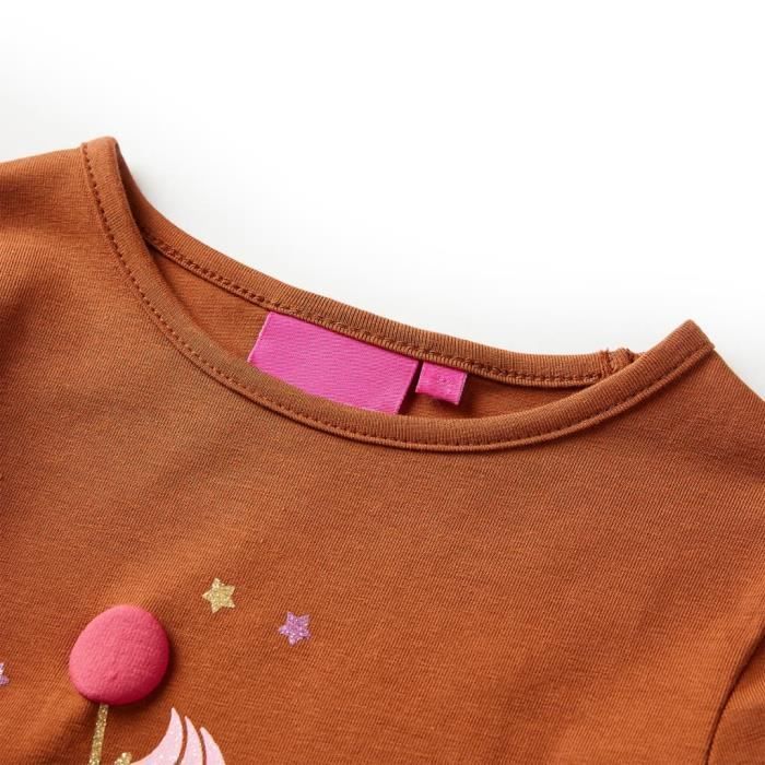 T-shirt enfants à manches longues imprimé crème glacée 2 couleurs et 5 dimensions disponibles