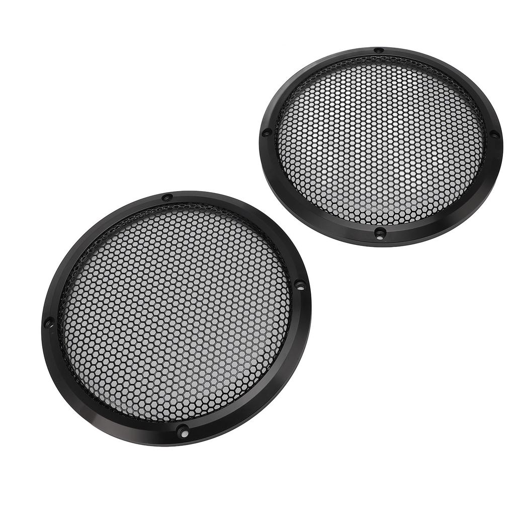 2 Stück Autolautsprecher-Gitterabdeckung 169mm Einfach zu installieren Metall Runder Autolautsprecher-Schutz für Heimkino Schiff