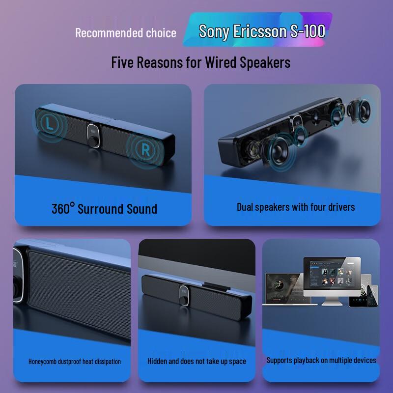 Altoparlante Soundbar da Desktop Cablato SOAI S100