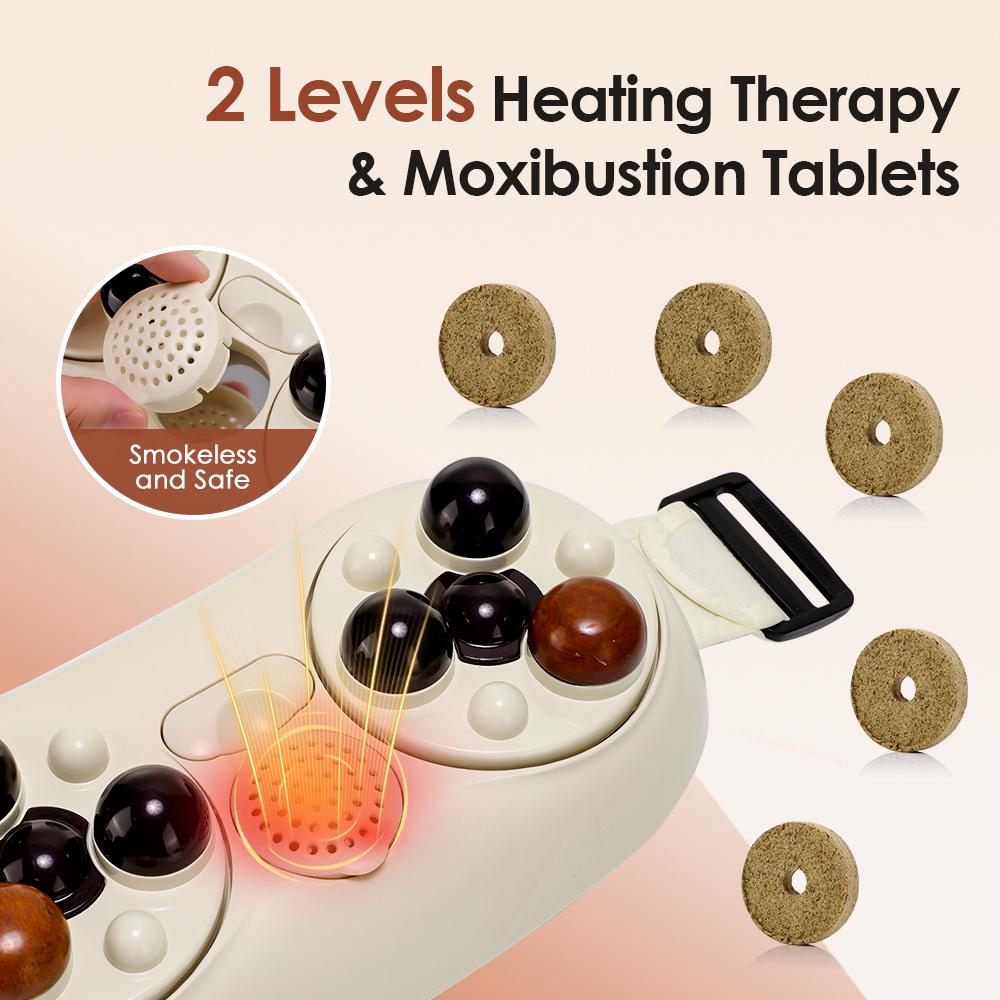 Electric Abdominal Massager Bian Stone Kneading 2-Level Heat Fat Burner 3-Intensity Modes Anti-Cellulite Belly Shaking Remover