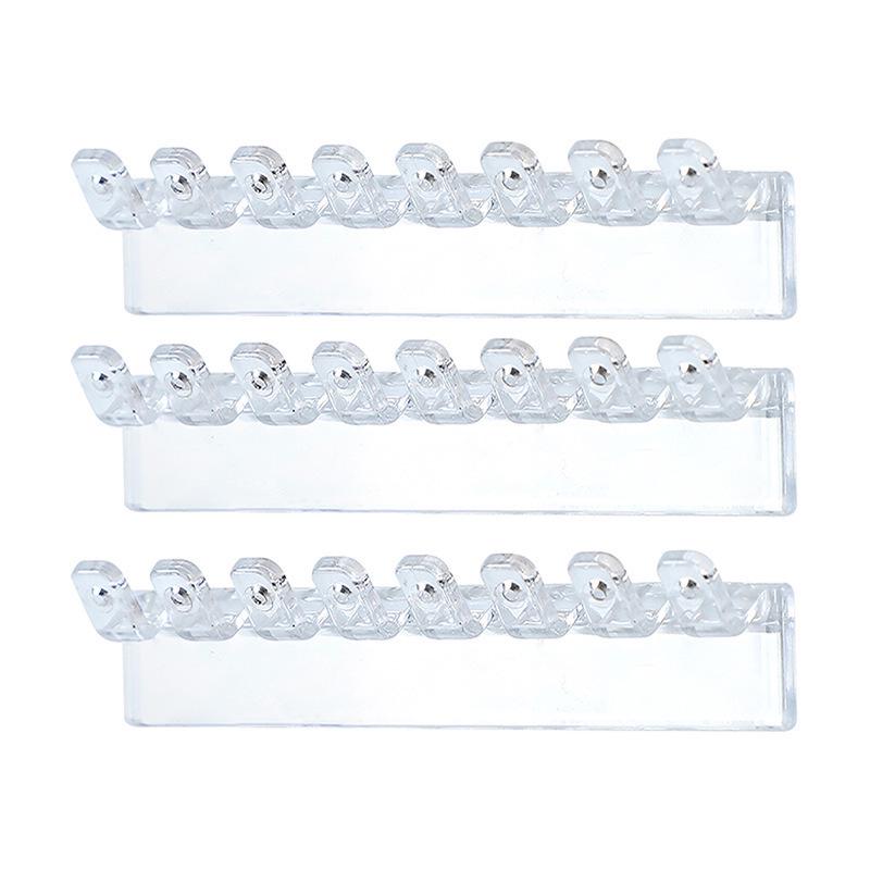 

3-Piece Transparent Jewelry Wall Rack: 8-Hole Design for Earrings and Necklaces